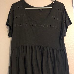 Peplum Top with Eyelet Details